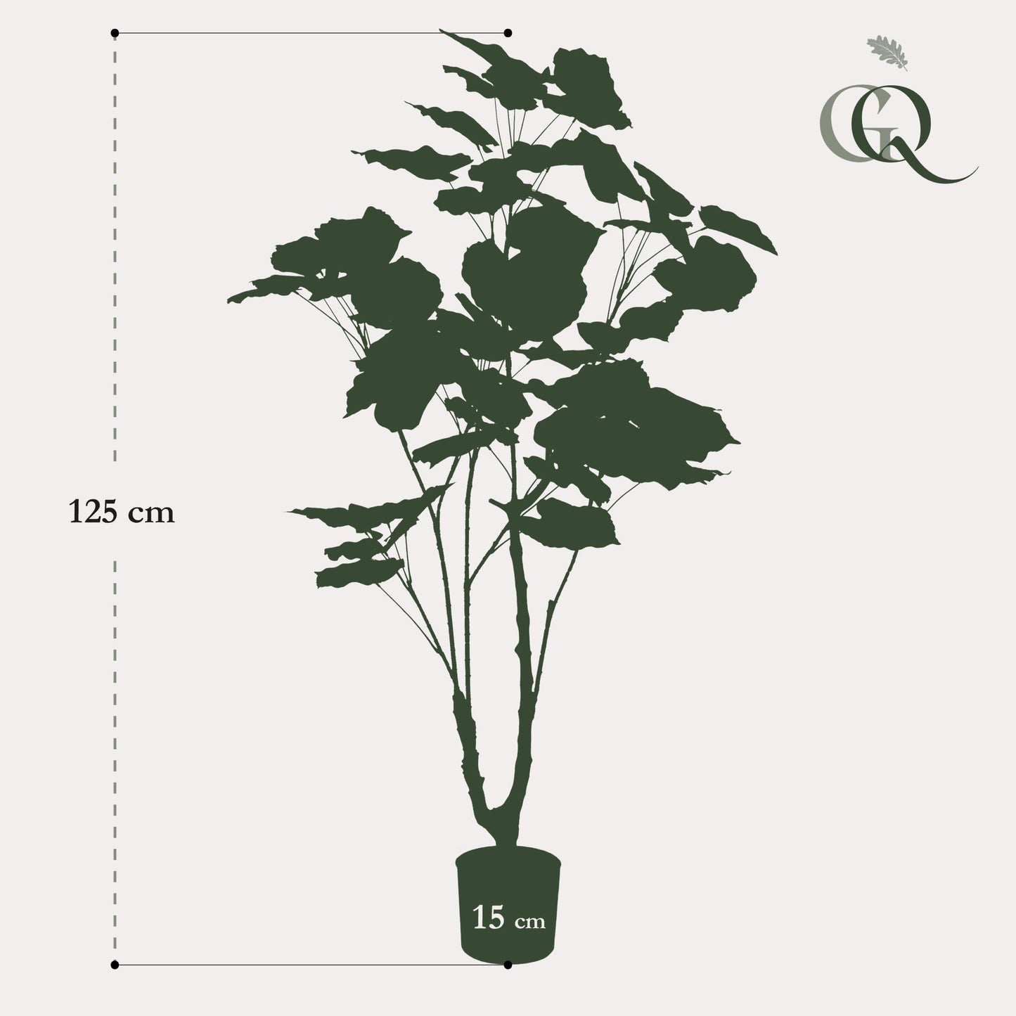 Pianta artificiale - Ficus umbellate - Fico africano - 125cm