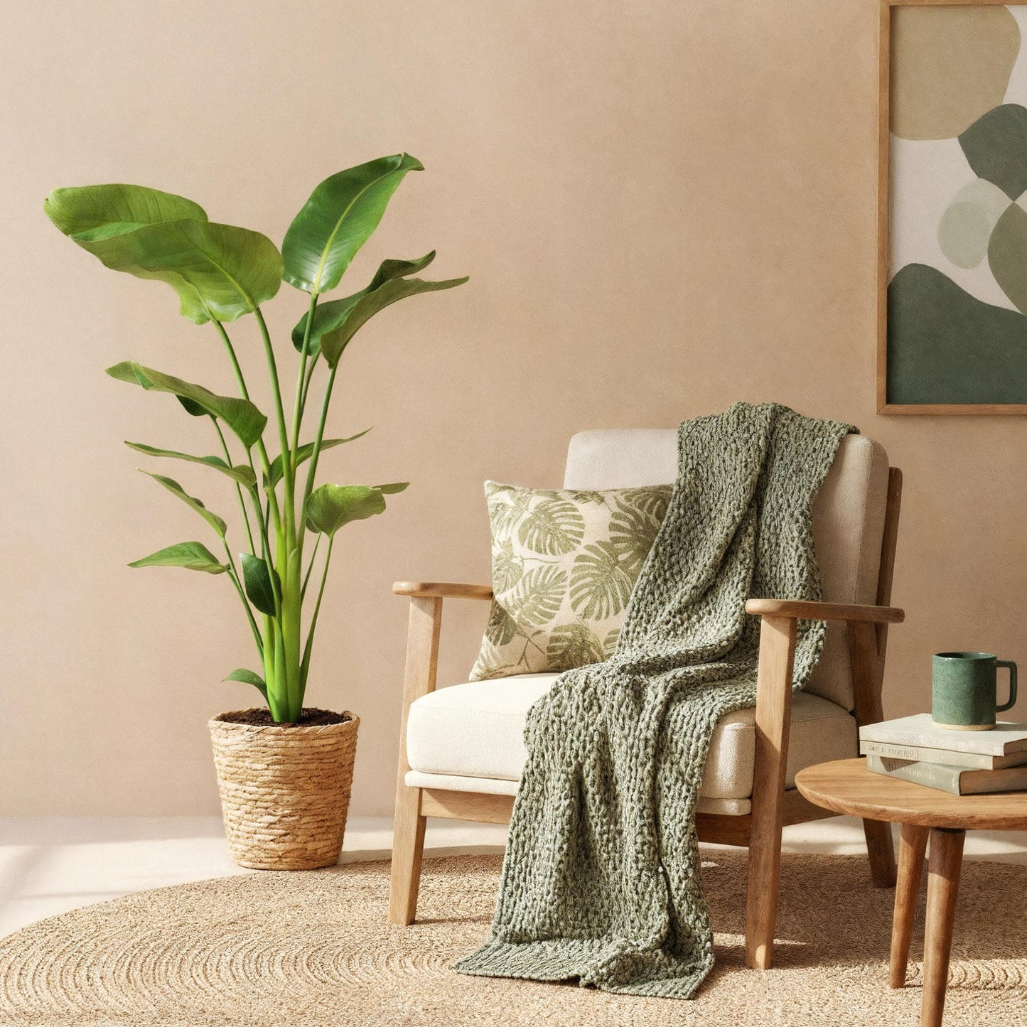 Green boutiQ - Houseplants - Strelitzia Nicolai - Bird of Paradise - Low maintenance - Green - 1 Plant - Pot 21cm - Height 110-120cm