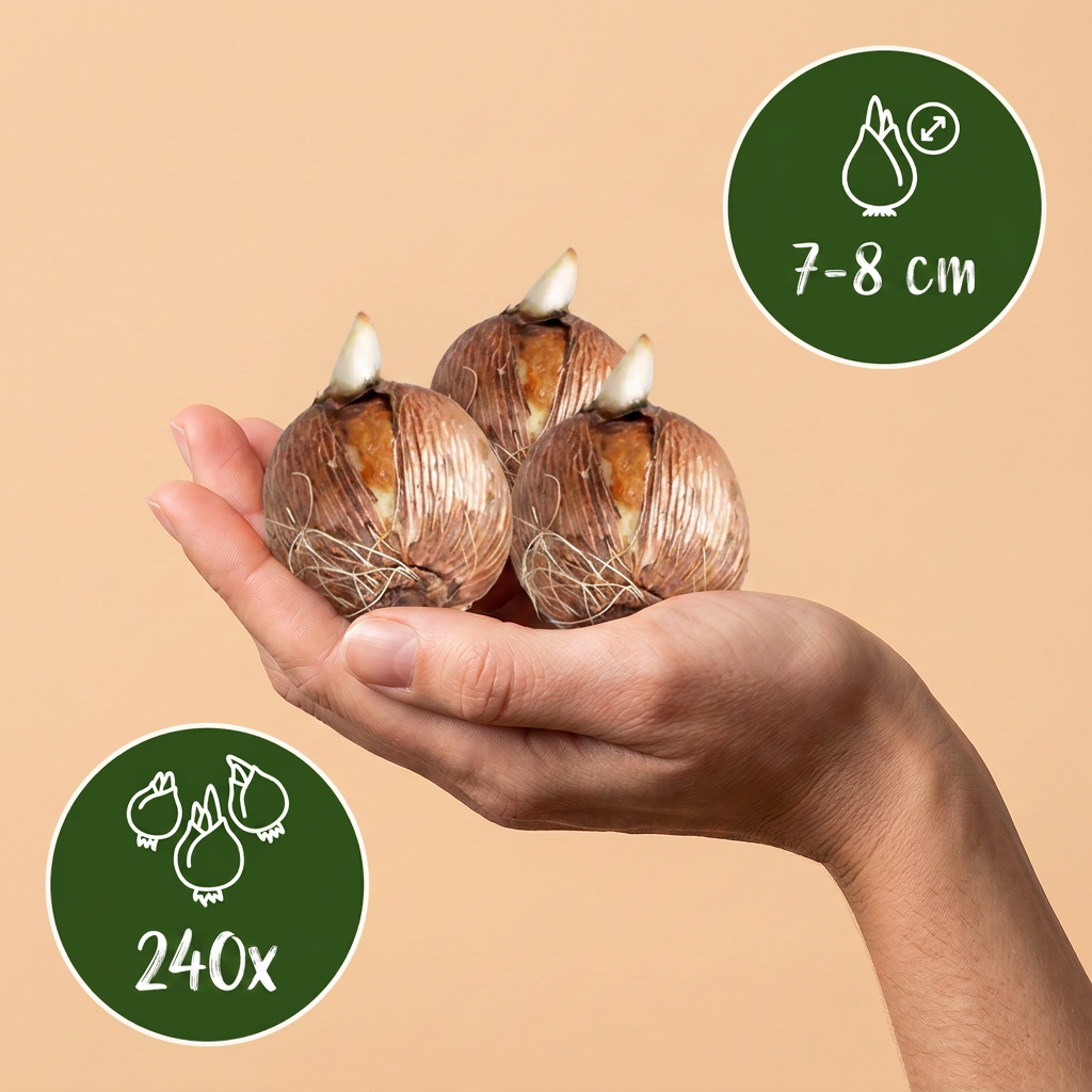 240x Crocus Large Flowering Mix - Mix di crochi a fiore grande - Vari - Fioritura primaverile - Misura bulbo 7/8