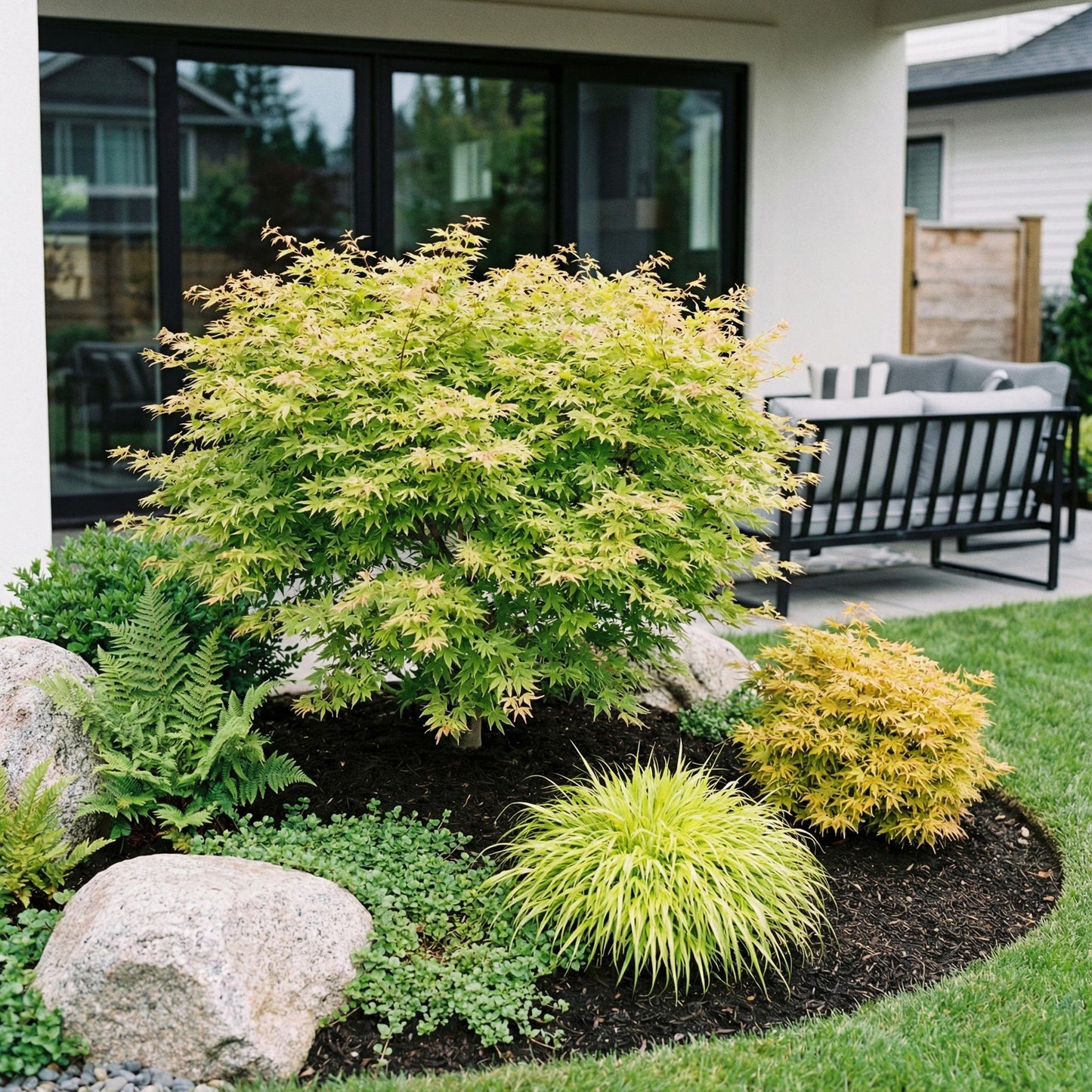 Garden plant - Acer palmatum Methamorphosa - Japanese Maple - Deciduous - Green - Orange - 1 - Pot 26cm - Height 90cm