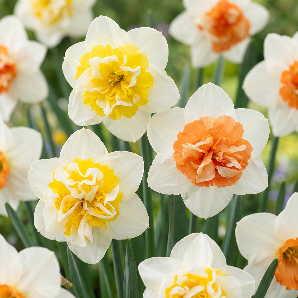 20x Narciso Macaron Bloss - Narciso Macaron Bloss - Bianco e Giallo - Fioritura primaverile - Misura bulbo 12/14