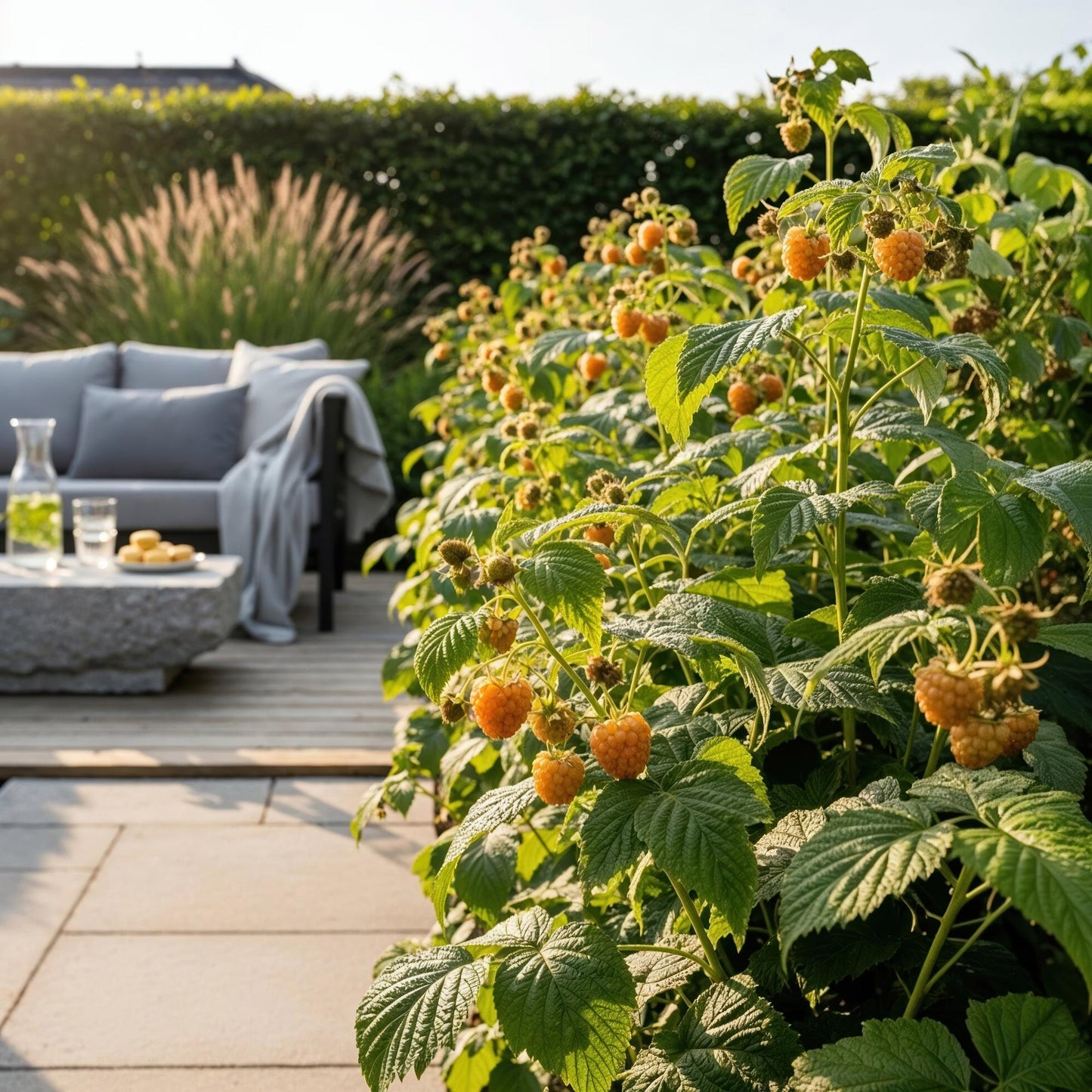 Green boutiQ - Fruitplanten - Framboos - Rubus idaeus Fallgold - Winterhard - 3 Planten - Pot 9 cm - Gele Framboos