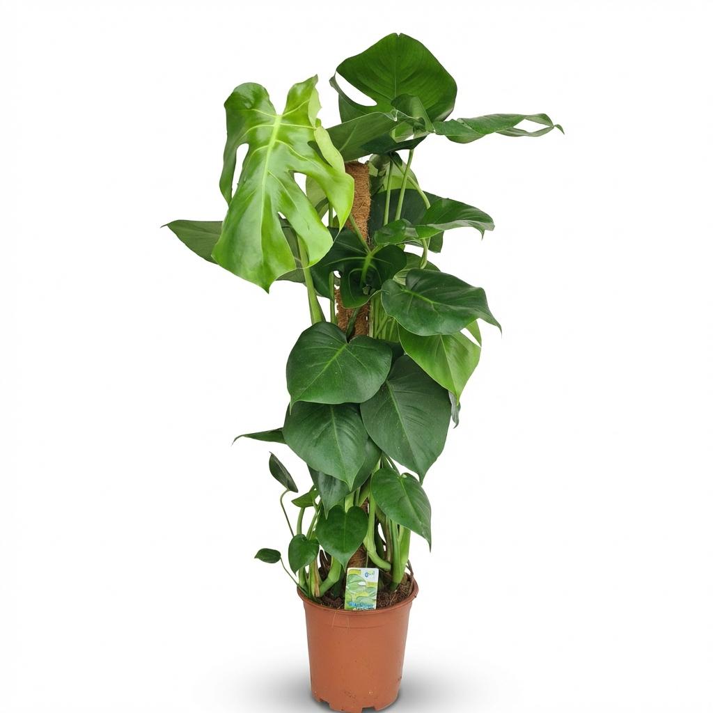 Houseplant - Swiss Cheese Plant - Monstera Deliciosa moss pole - Green - Low maintenance - 1 Plant - Pot 19cm - Height 90cm