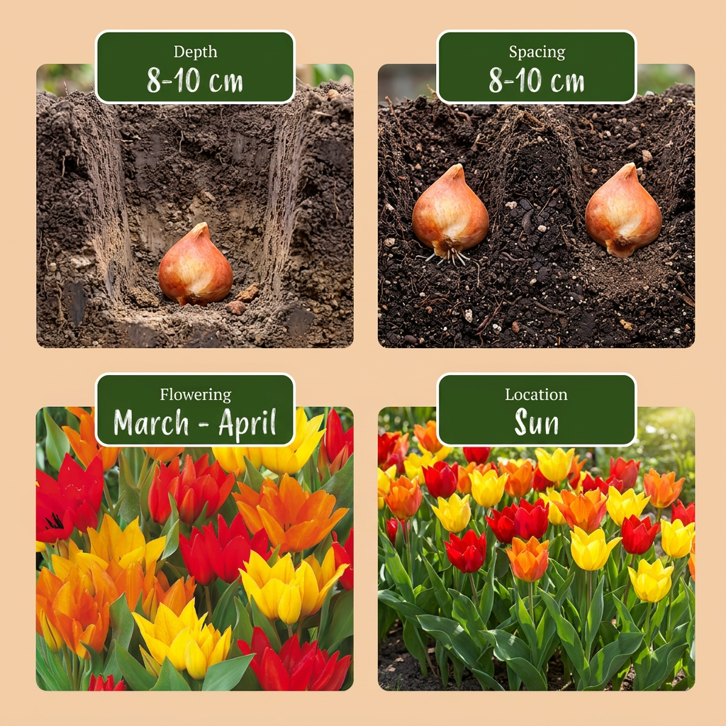 50x Tulipa Praestans Mix - Tulipa Praestans Mix - Misti - Fioritura primaverile - Misura bulbo 8/9