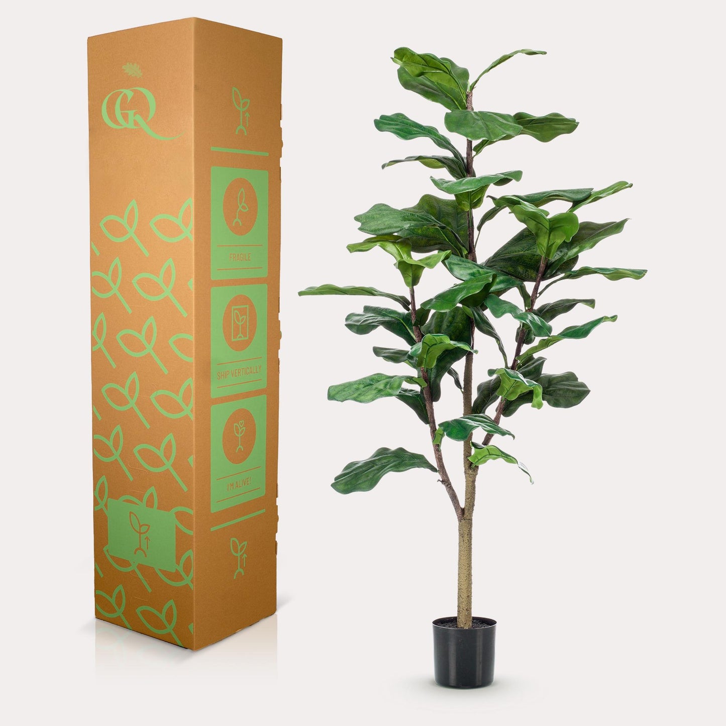 Pianta artificiale - Ficus Lyrata - Pianta di tabacco - 120 cm
