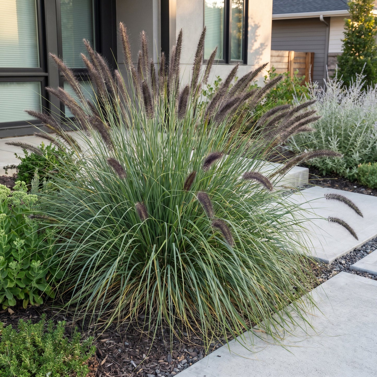 Grassen - Pennisetum alop. Black Beauty - Lampenpoetsergras - Met Pluim - Groen - 12 Planten - Pot 11cm - Hoogte 15-25cm