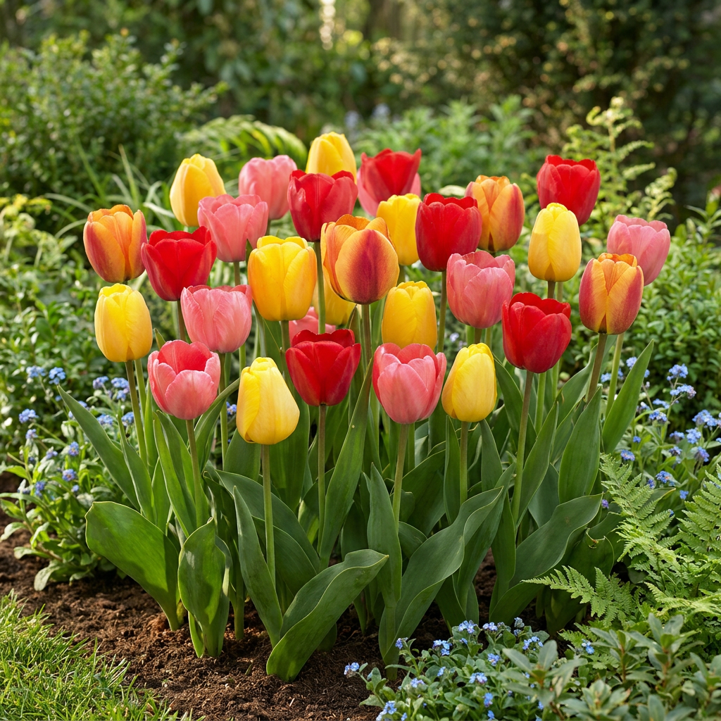 120x Tulipa Darwin Hybride mix - Mix di tulipani Darwin - Varietà miste - Fioritura primaverile - Dimensione del bulbo 11/12