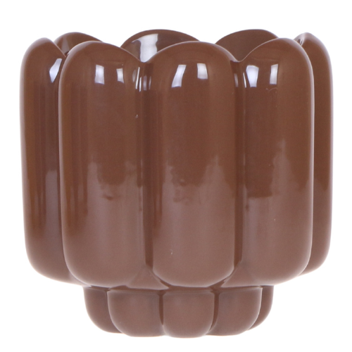 Hummingbird Home | Retro Shine decorative pot - Brown - Ø12cm