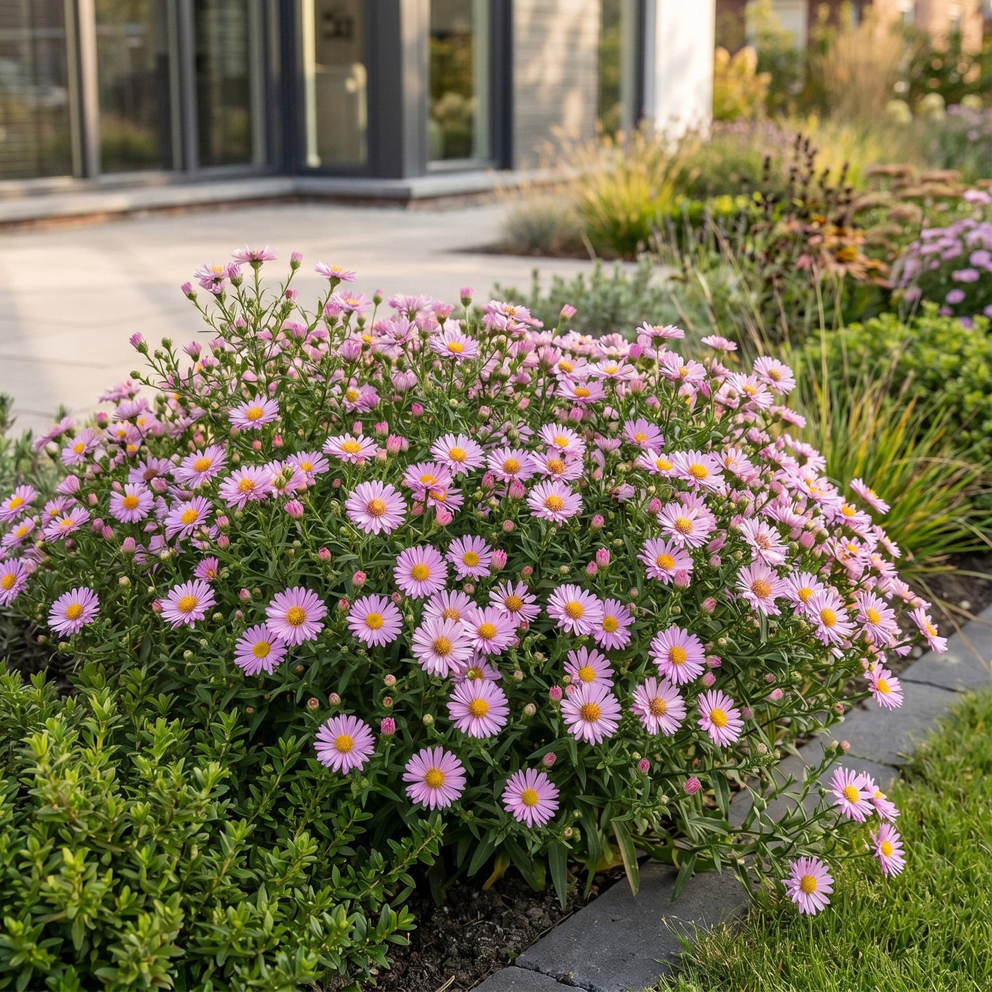 Vasteplant - Aster Wood's Pink - Pluimspirea - Bijen en Vlinderlokkers - Roze - 3 Planten - Pot 11cm - Hoogte 15-25cm