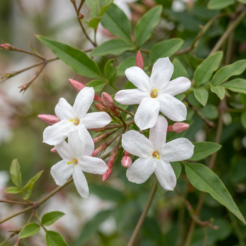 4x Jasminum officinale - Echte jasmijn - Wit - Klimplant - Ø9cm - ↕35cm