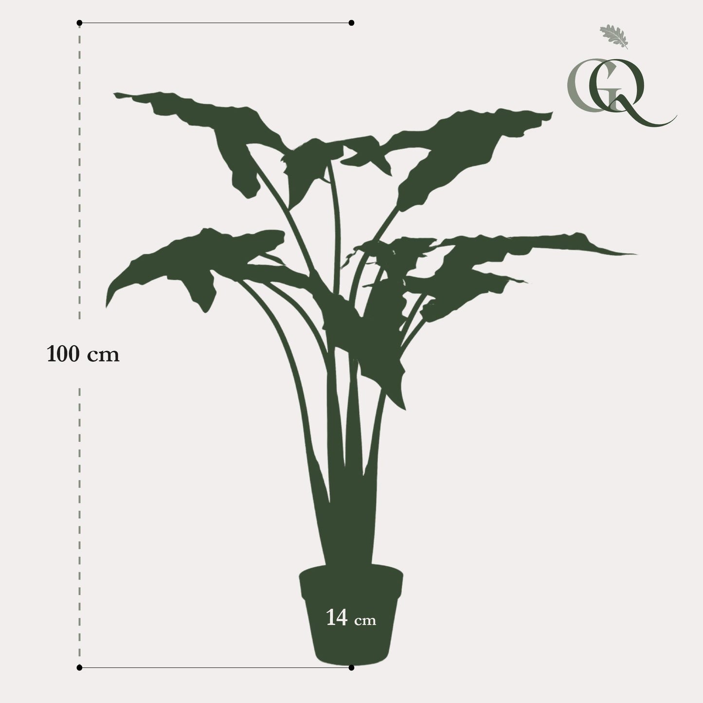 Artificial plant - Alocasia Frydek - Elephant Ear - 120 cm
