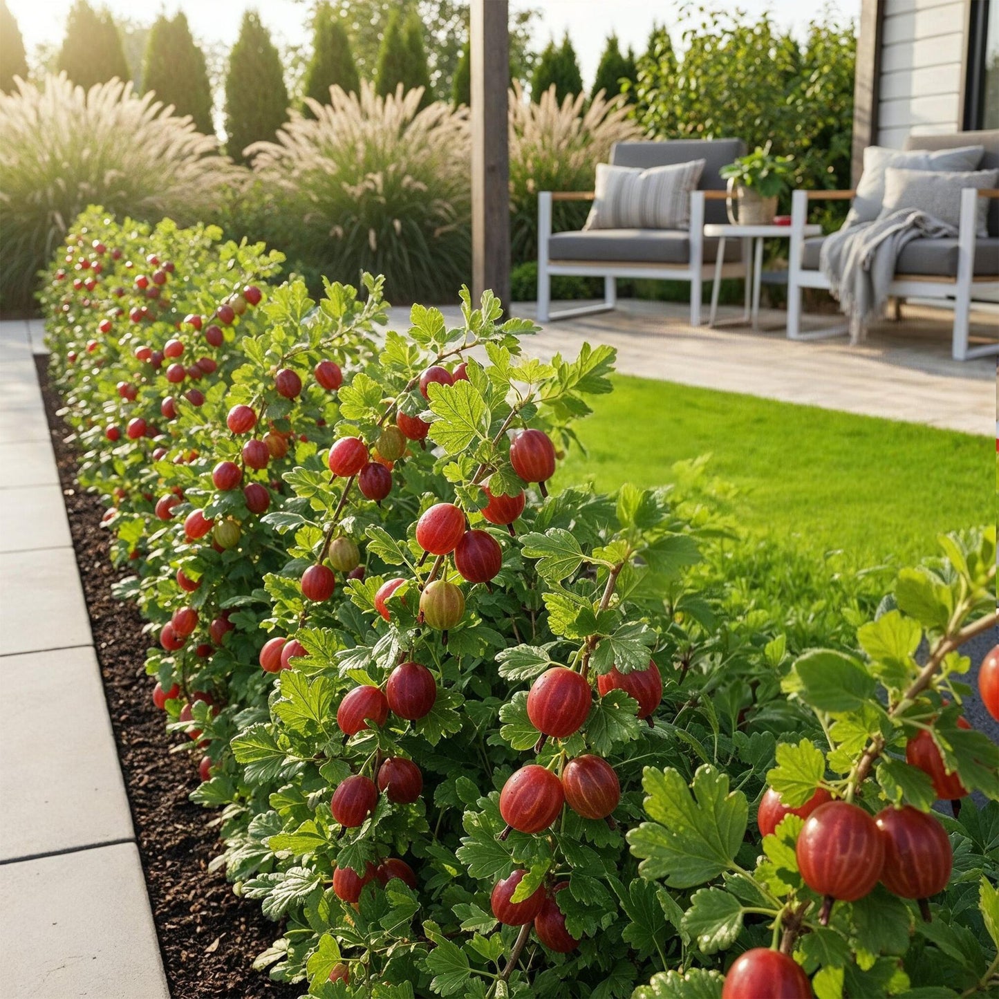 Fruitplanten - Kruisbes - Ribes uva-crispa Hinnonmaki Rod - Winterhard - 6 Planten - Pot 9 cm - Rode Bes