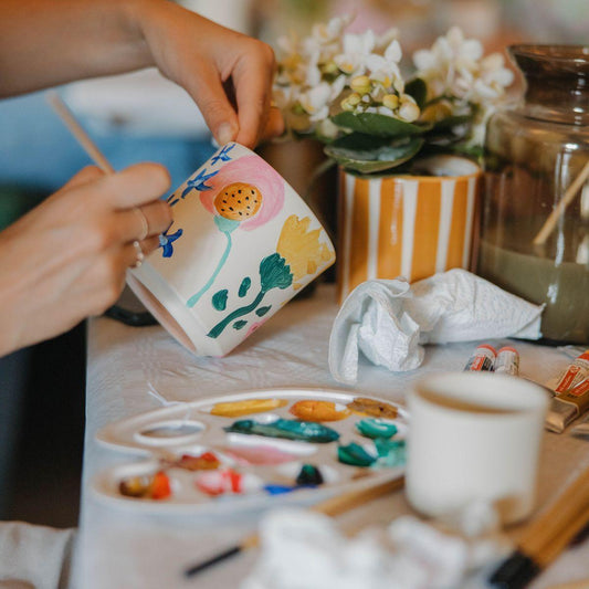 Creativi Kolibri | Pacchetto pittura per dipingere 4 vasi da fiori + piante grasse | per 4 persone | Artista alle prime armi