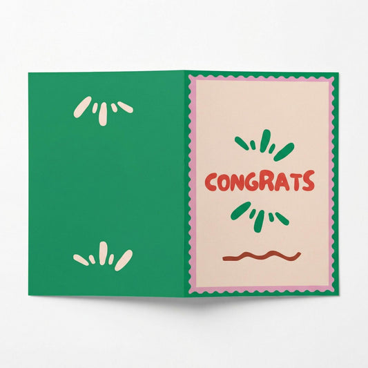 Wenskaart "Congrats" - A6 Gevouwen - Voeg persoonlijke boodschap toe