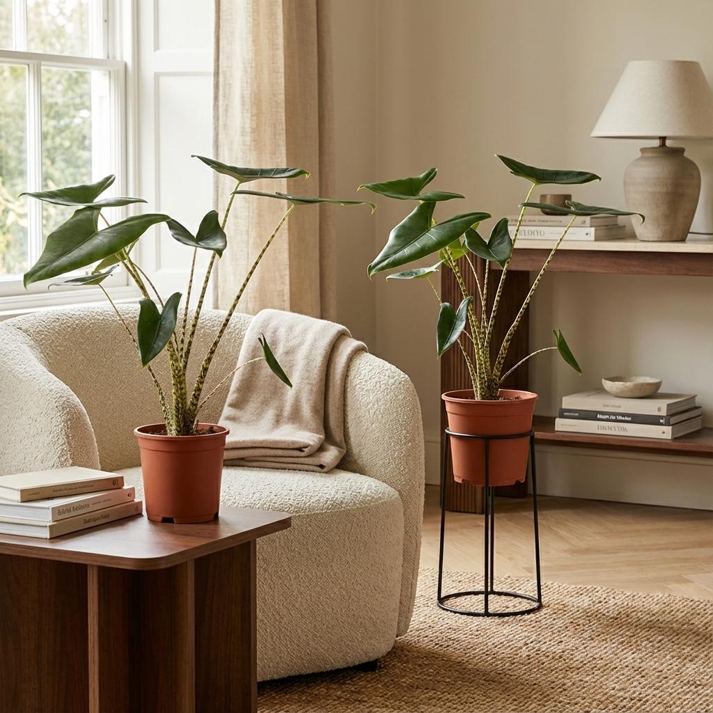 Alocasia Zebrina - 2 Pieces - Ø 21 cm - Height: 70 - 75 cm