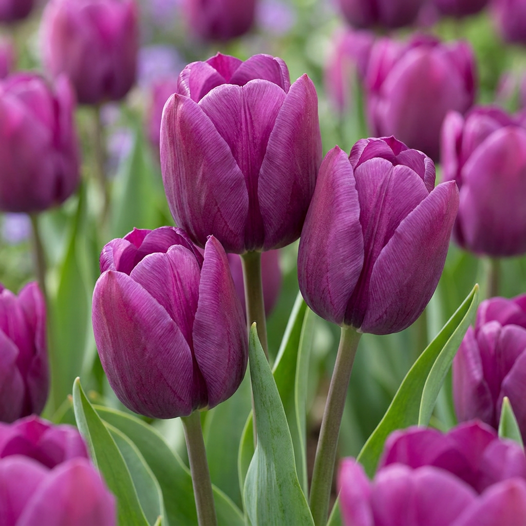 120x Tulipa Triumph Purple - Tulipano trionfante - Viola - Fioritura primaverile - Calibro bulbo 11/12