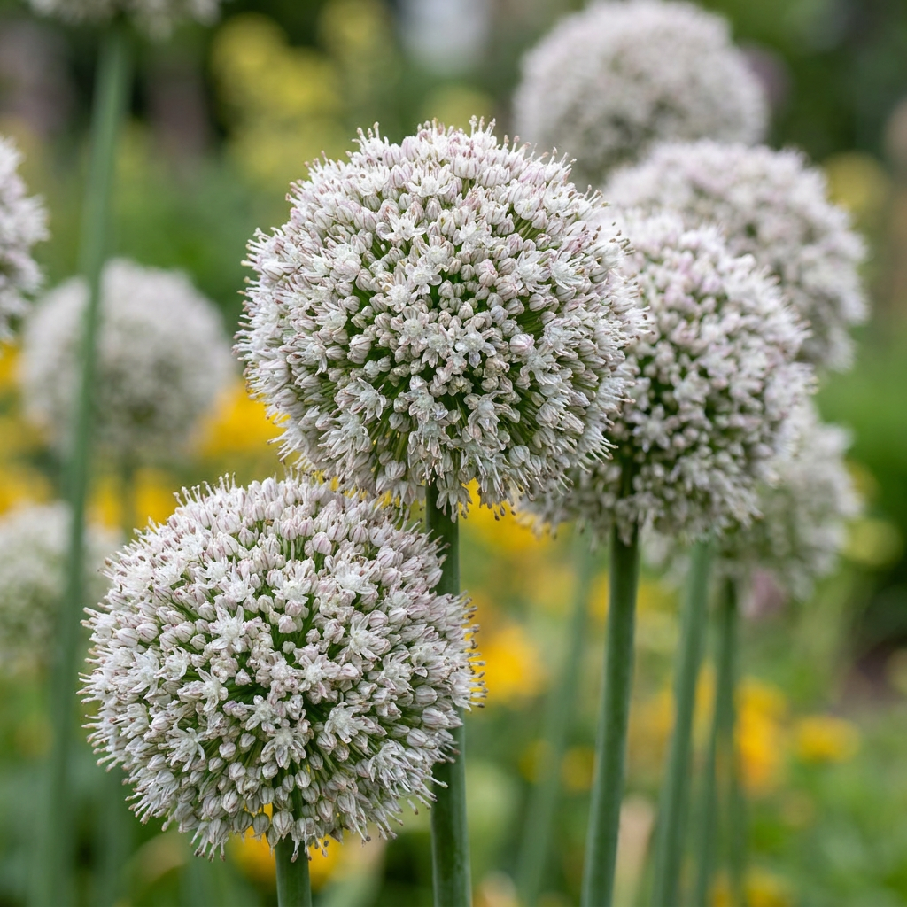 320x Allium Ping Pong - Cipolla ornamentale Ping Pong - Bianco - Fioritura estiva - Dimensione bulbo 6/7