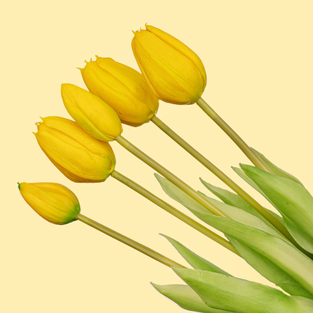 Bouquet de 10 tulipes artificielles jaunes Real Touch – 42 cm