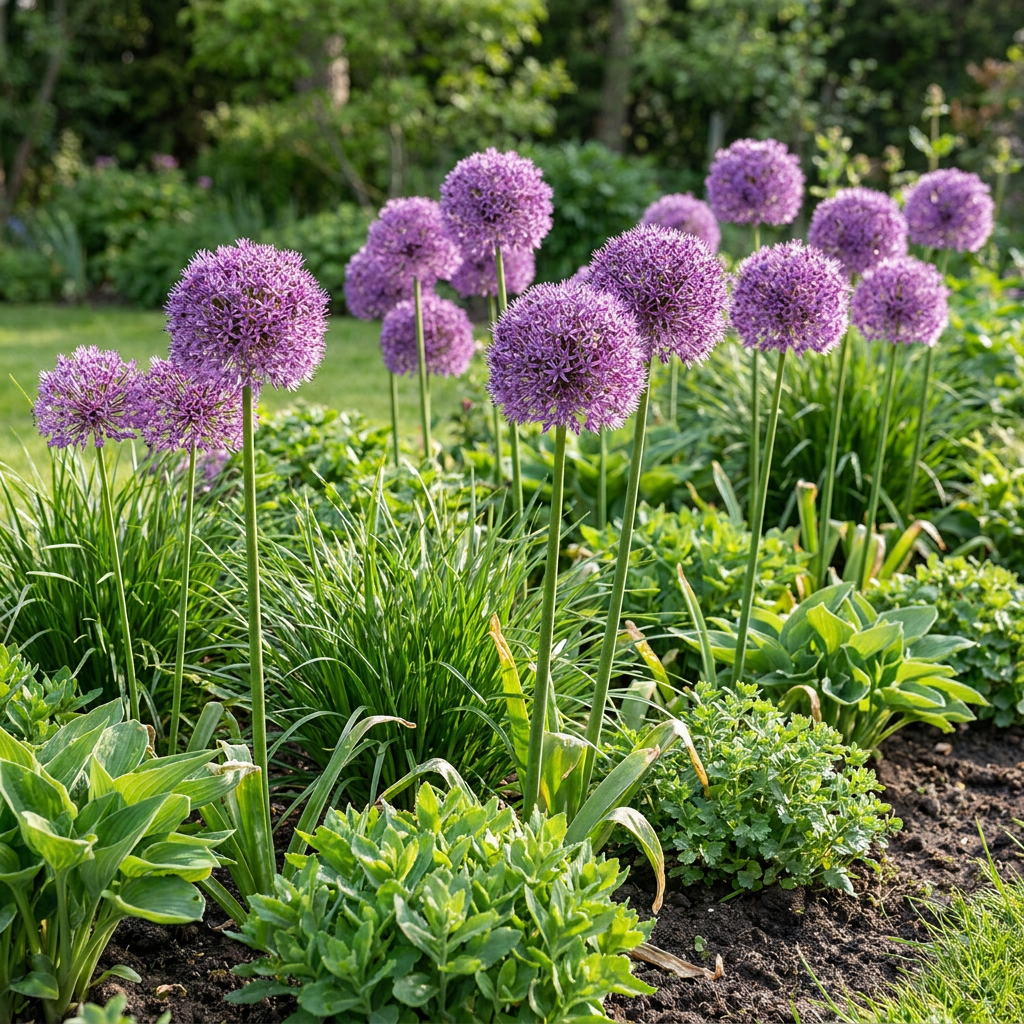 64x Allium Gladiator - Cipolla ornamentale - Viola - Fioritura estiva - Calibro bulbo 16/18
