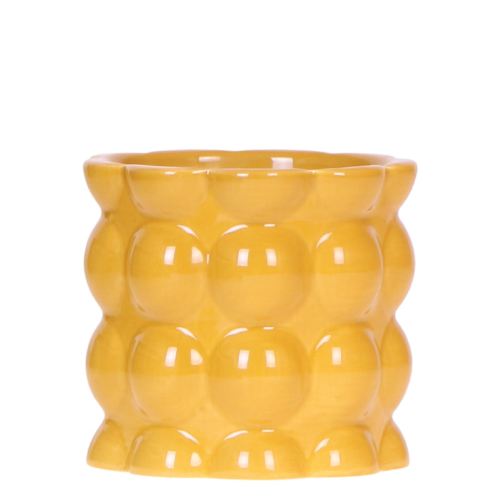 Hummingbird Home | Cotton Shine decorative pot - Yellow - Ø9cm