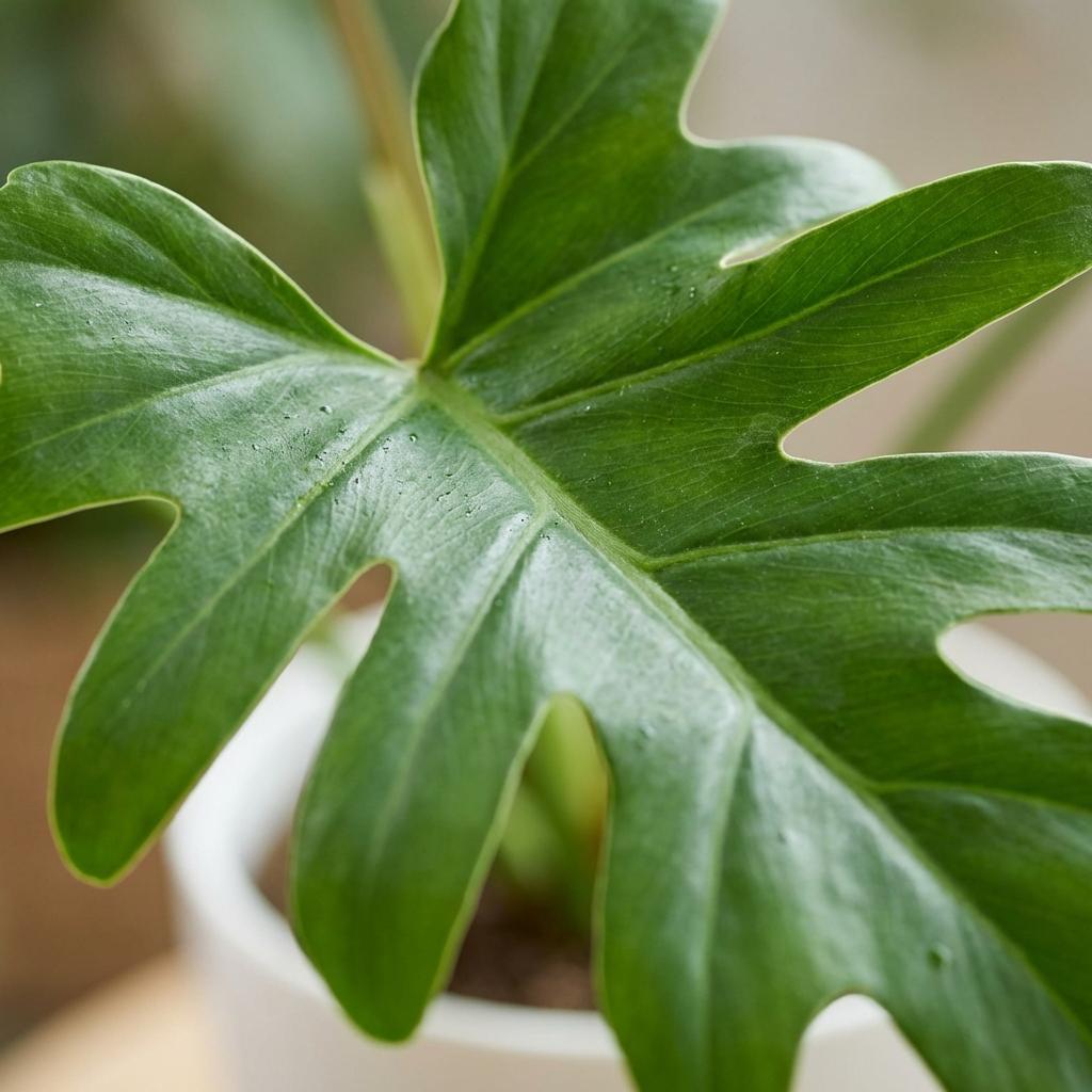 Green boutiQ - Houseplant - Philodendron - Philodendron Lacerum - Green - Low Maintenance - 1 Plant - with White Potter - Pot 19cm - Height 65cm