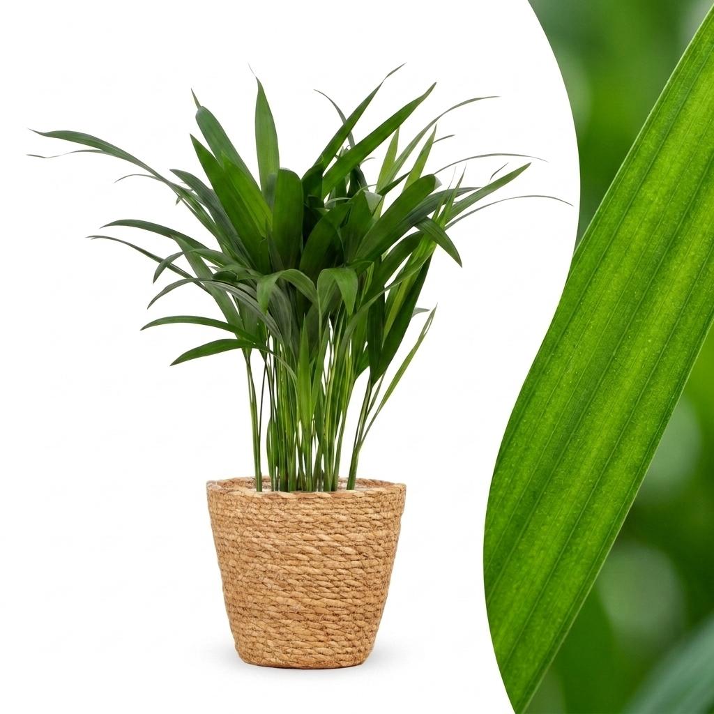 Areca Lutescens - Goudpalm - 1 Plant - met Mand - Pot 12cm - Hoogte - 45cm