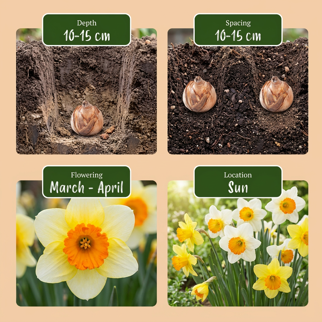 30x Narcissus large Cupped mix - Grootbloemige narcis mix - Geel en Wit - Voorjaarsbloeier - Bolmaat 12/14
