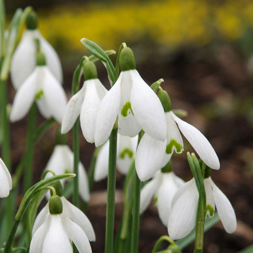 200x Galanthus Elwesii - Bucaneve maggiore - Bianco - Fioritura primaverile - Misura bulbo 5/6
