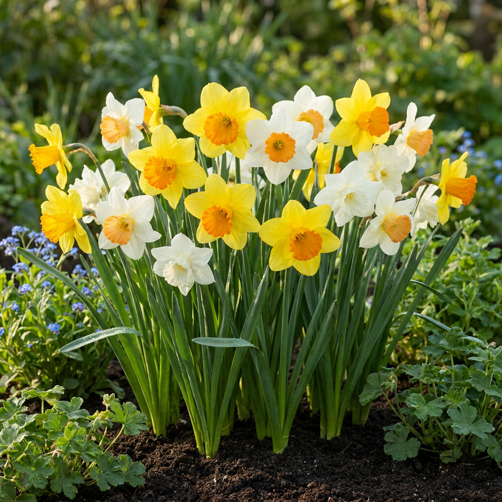 120x Narciso a tazza grande mix - Narciso a fiore grande mix - Giallo e Bianco - Fioritura primaverile - Dimensione del bulbo 12/14