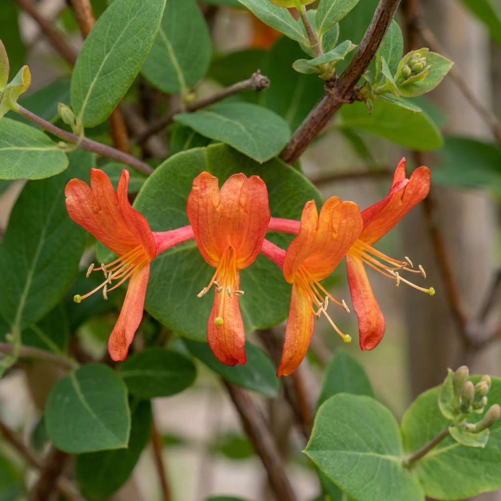 Lonicera br. 'Dropmore Scarlet' - Honeysuckle 'Dropmore Scarlet' - Red-Yellow - Climbing plant - Ø9cm - ↕35cm