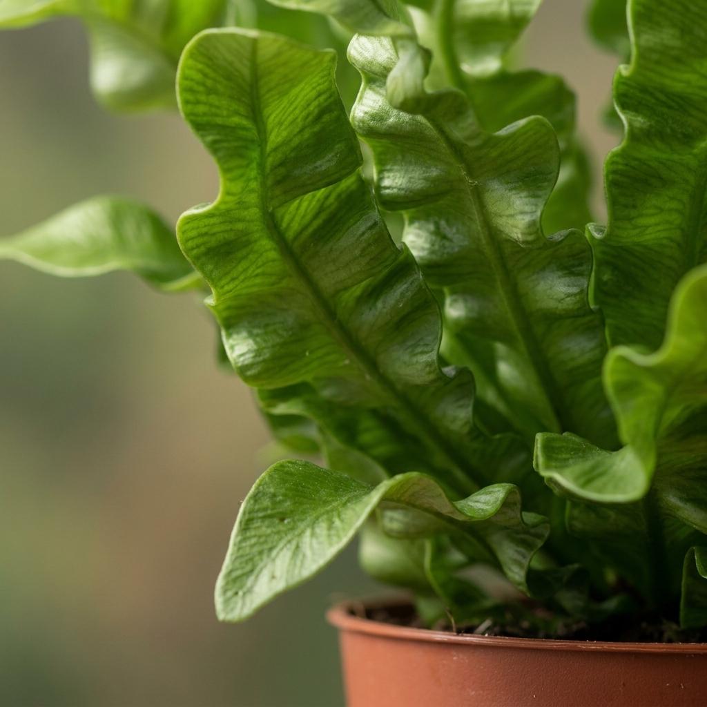Asplenium Crispy Wave - Asplenium Crispy Wave - 4 Piante - con Vaso Grigio - Vaso 12cm - Altezza - 30cm