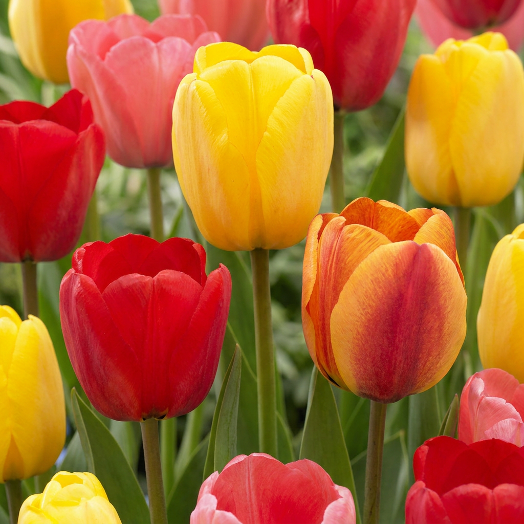 120x Tulipa Darwin Hybride mix - Mix di tulipani Darwin - Varietà miste - Fioritura primaverile - Dimensione del bulbo 11/12