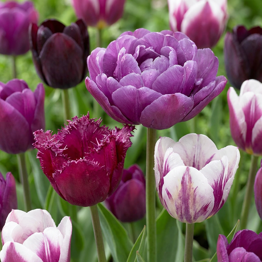 140x Tulipa Blueberry mix - Tulipa Blueberry-mix - Diversen - Voorjaarsbloeier - Bolmaat 11/12