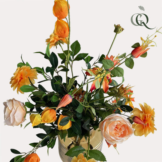 Artificial Flowers - Bouquet L - Pretty Orange - 80cm