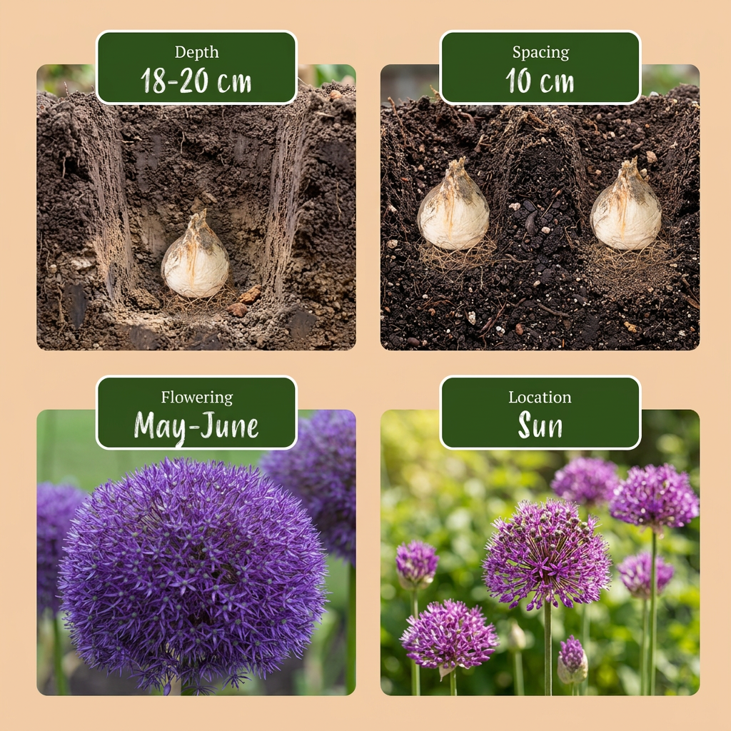 16x Allium Pinball Wizard - Sierui Toverstaf - Paars - Zomerbloeier - Bolmaat 18/20