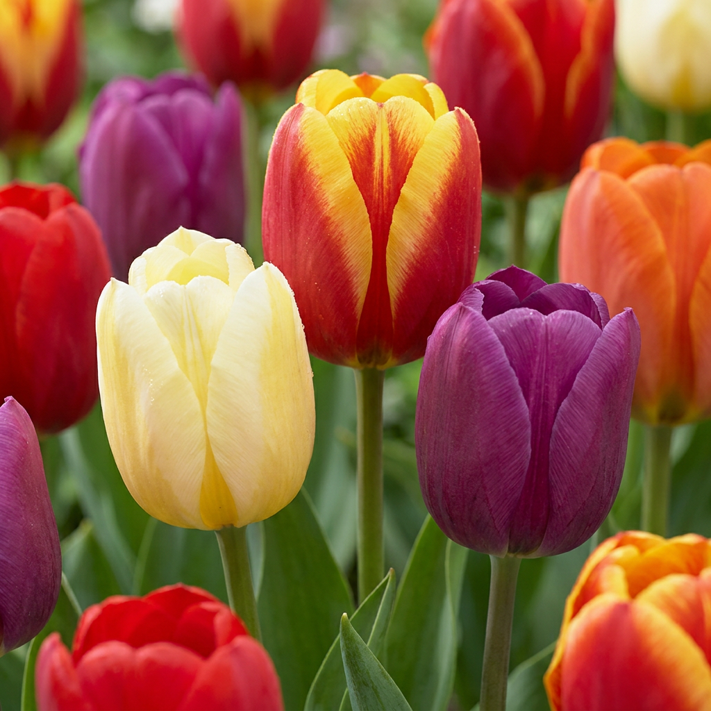 140x Tulipa Triumph mix - Tulipani trionfanti misti - Varietà - Fioritura primaverile - Calibro 11/17
