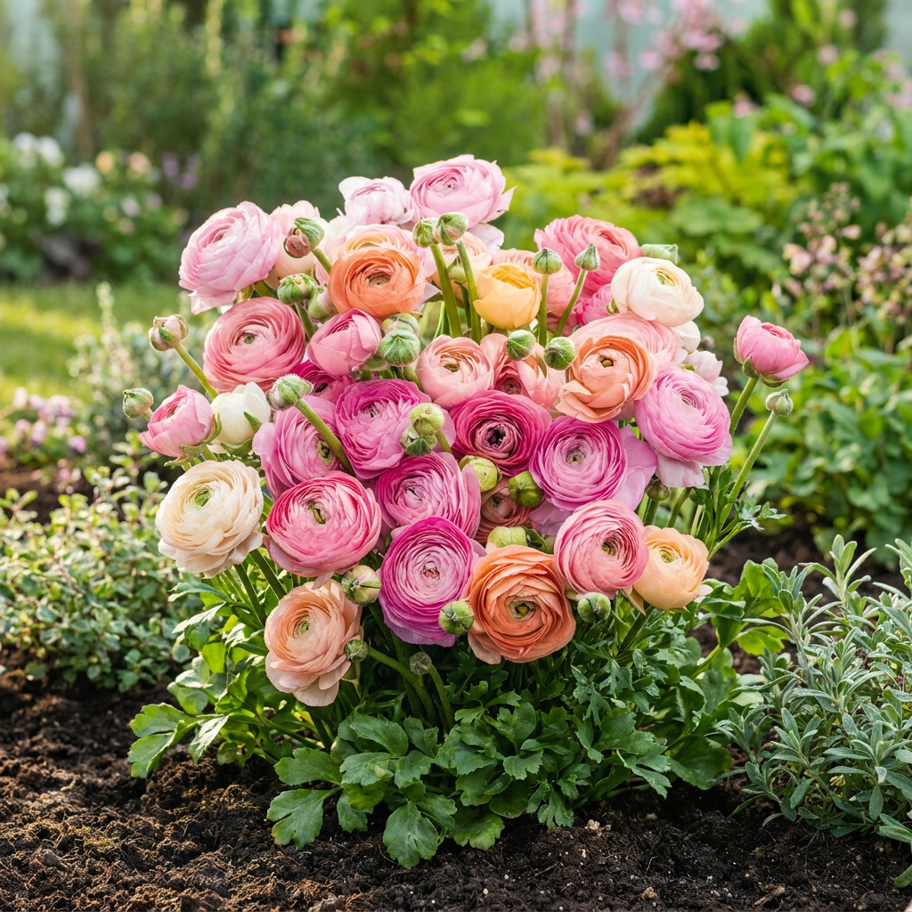320x Ranunculus Pastel Mix - Pastelkleurige ranonkel - D - Zomerbloeier - Bolmaat 5/6