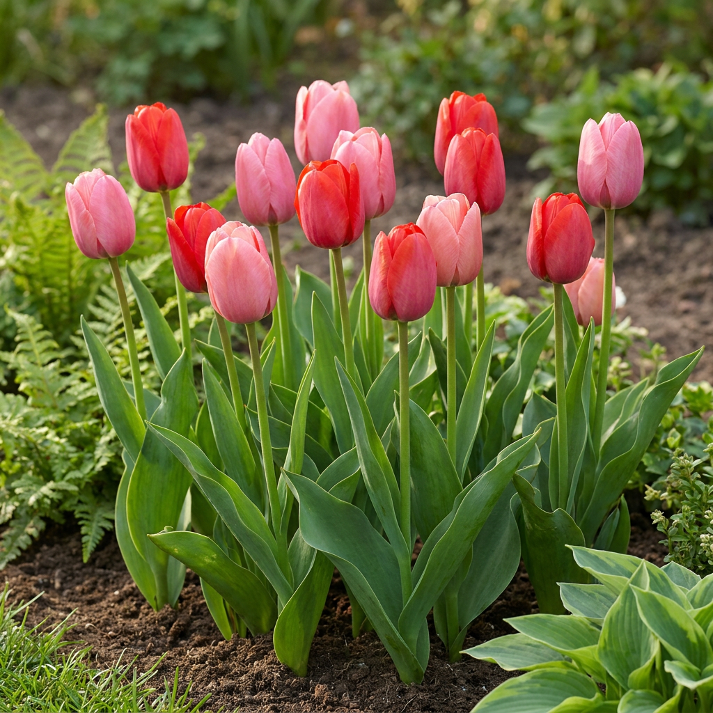 320x Tulipa Rosa - Rosso - Tulipano - Rosa e Rosso - Fioritura primaverile - Calibro bulbo 10/12