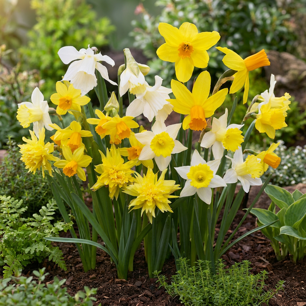 80x Narcissus Botanical Mix - Botanical Daffodil Mix - Yellow and White - Naturalizing Bulb - Bulb size 10/12