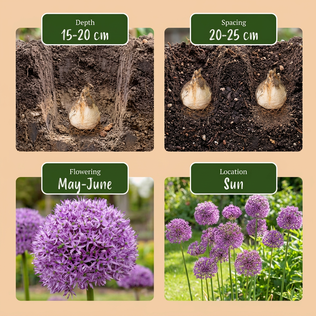64x Allium Gladiator - Cipolla ornamentale - Viola - Fioritura estiva - Calibro bulbo 16/18