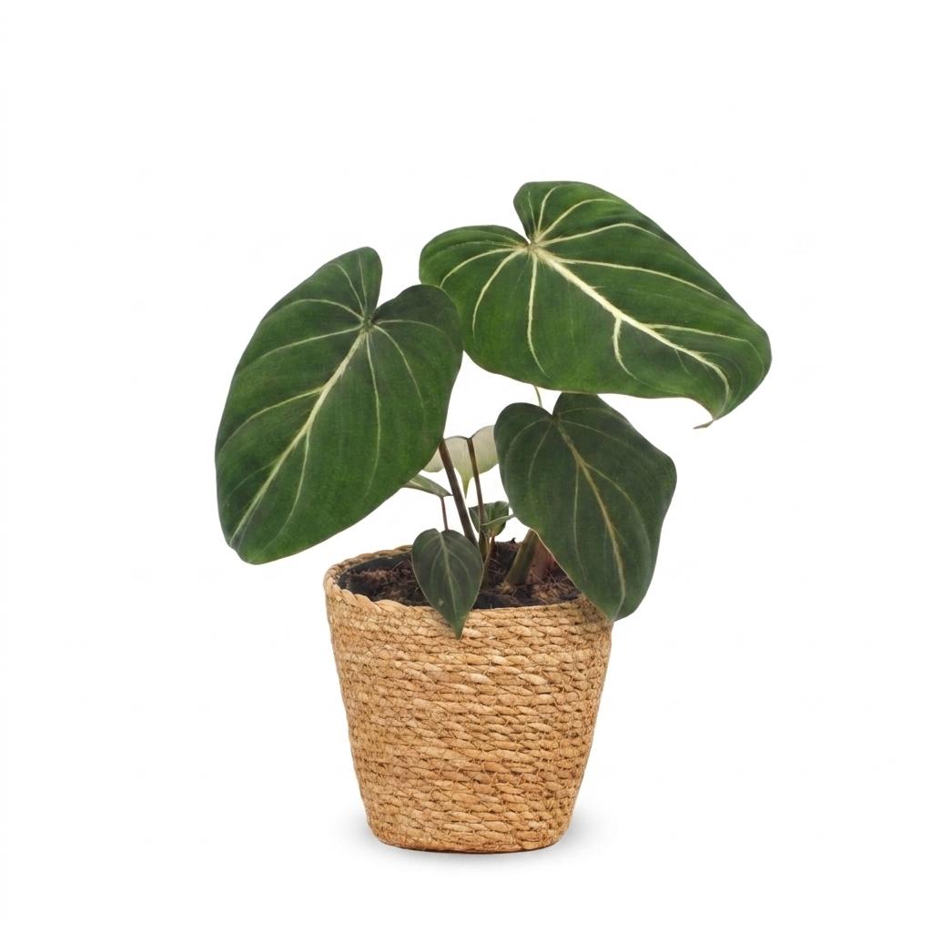 Philodendron Gloriosum - Glorious Philodendron - 1 Plant - with Basket - Pot 12cm - Height - 25cm