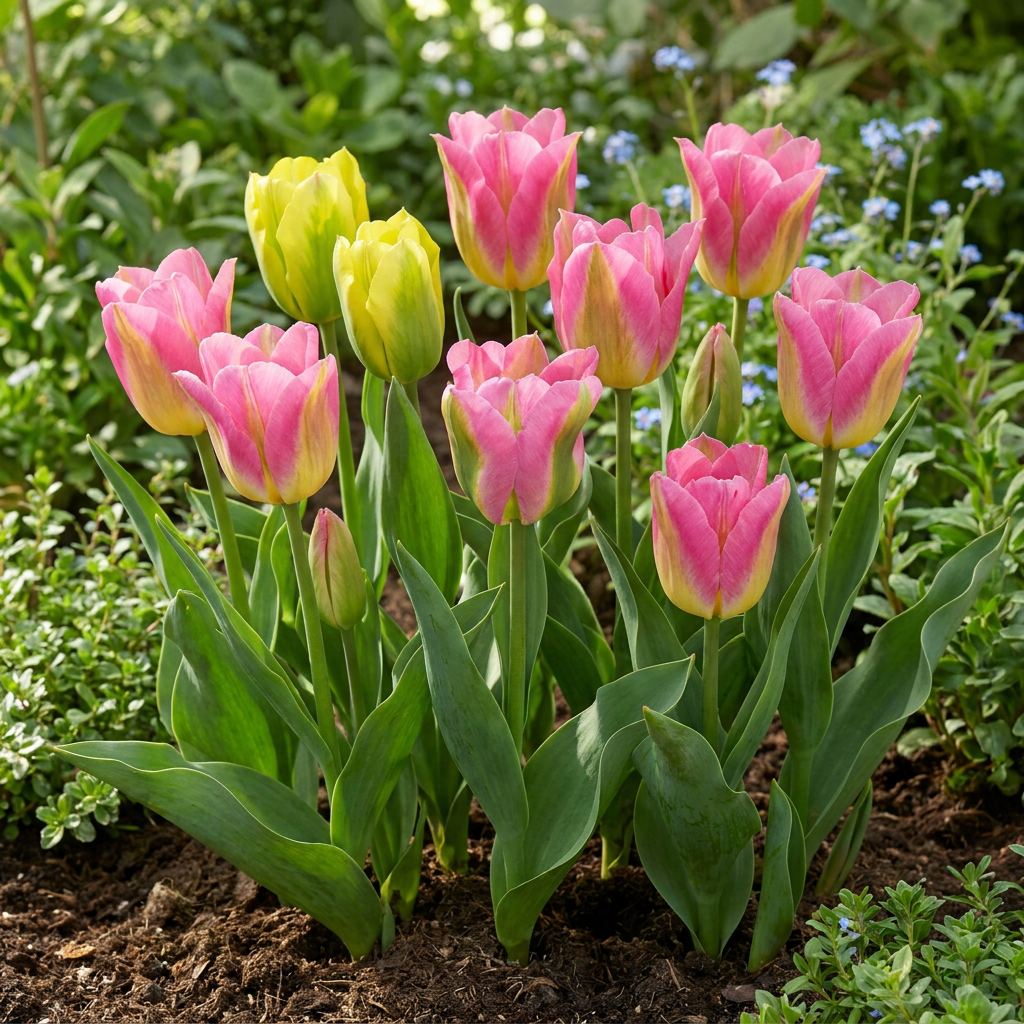 48x Tulipa Strawberry Lemonade - Tulipano Strawberry Lemonade - Varie - Fioritura primaverile - Calibro bulbo 11/12