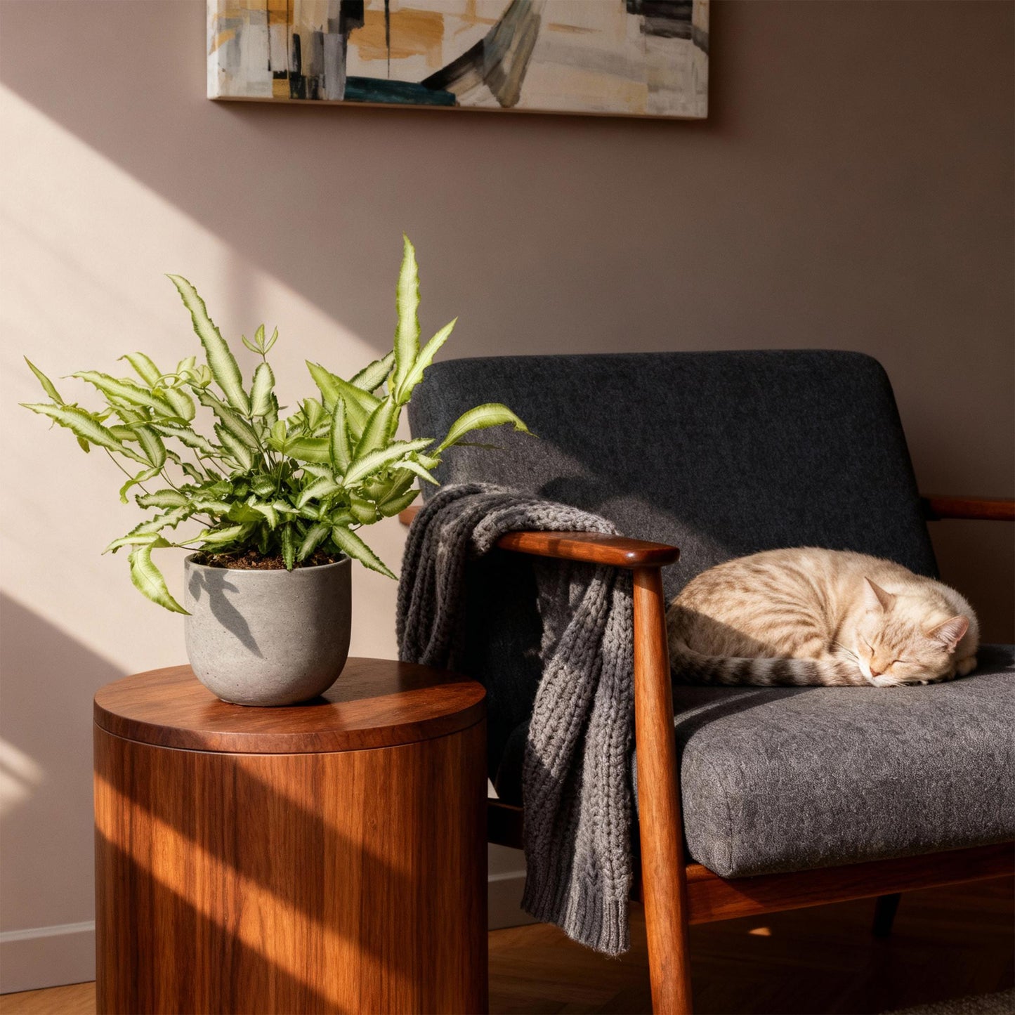 Green boutiQ - Kamerplant - Pteris cretica Albolineata - Lintvaren - Huisdiervriendelijk - Bont - 4 Planten - Pot 12cm - Hoogte 28-30cm