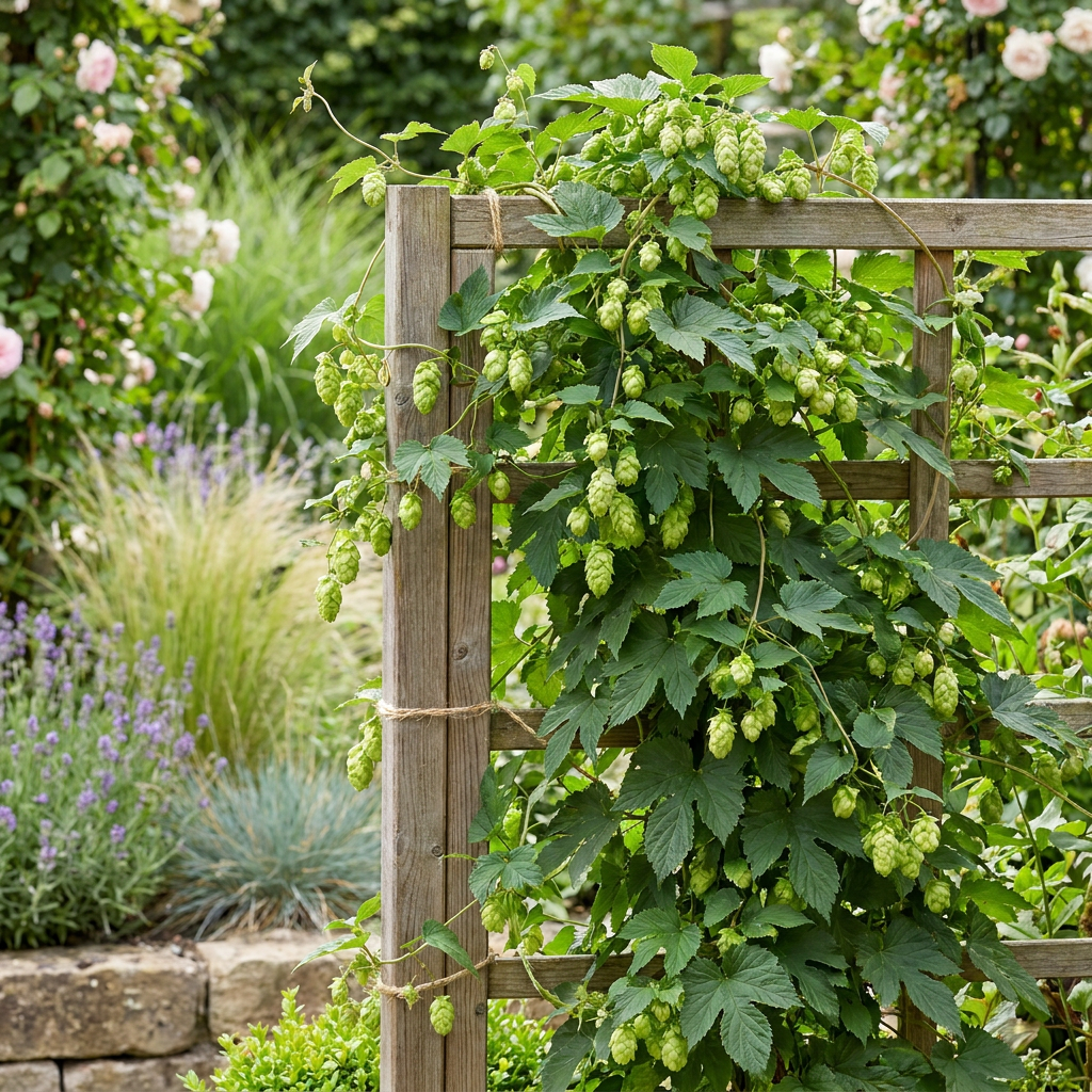 4x Humulus lup. Nordbrau - Northern Brewer hops - Green - Climbing plant - Ø9cm - ↕35cm