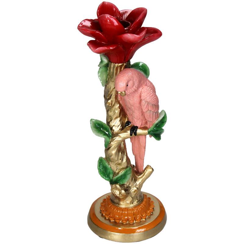 Candlestick - Pink Parrot ↑ 26 cm - Home Decoration