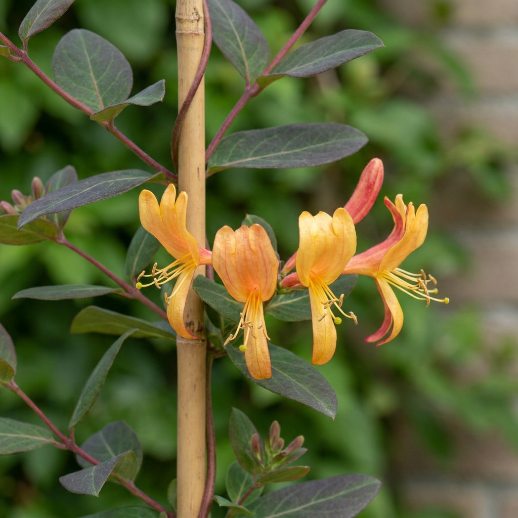 Lonicera tellmanniana - Tellmann's honeysuckle - Orange - Yellow - Climbing plant - Ø9cm - ↕35cm