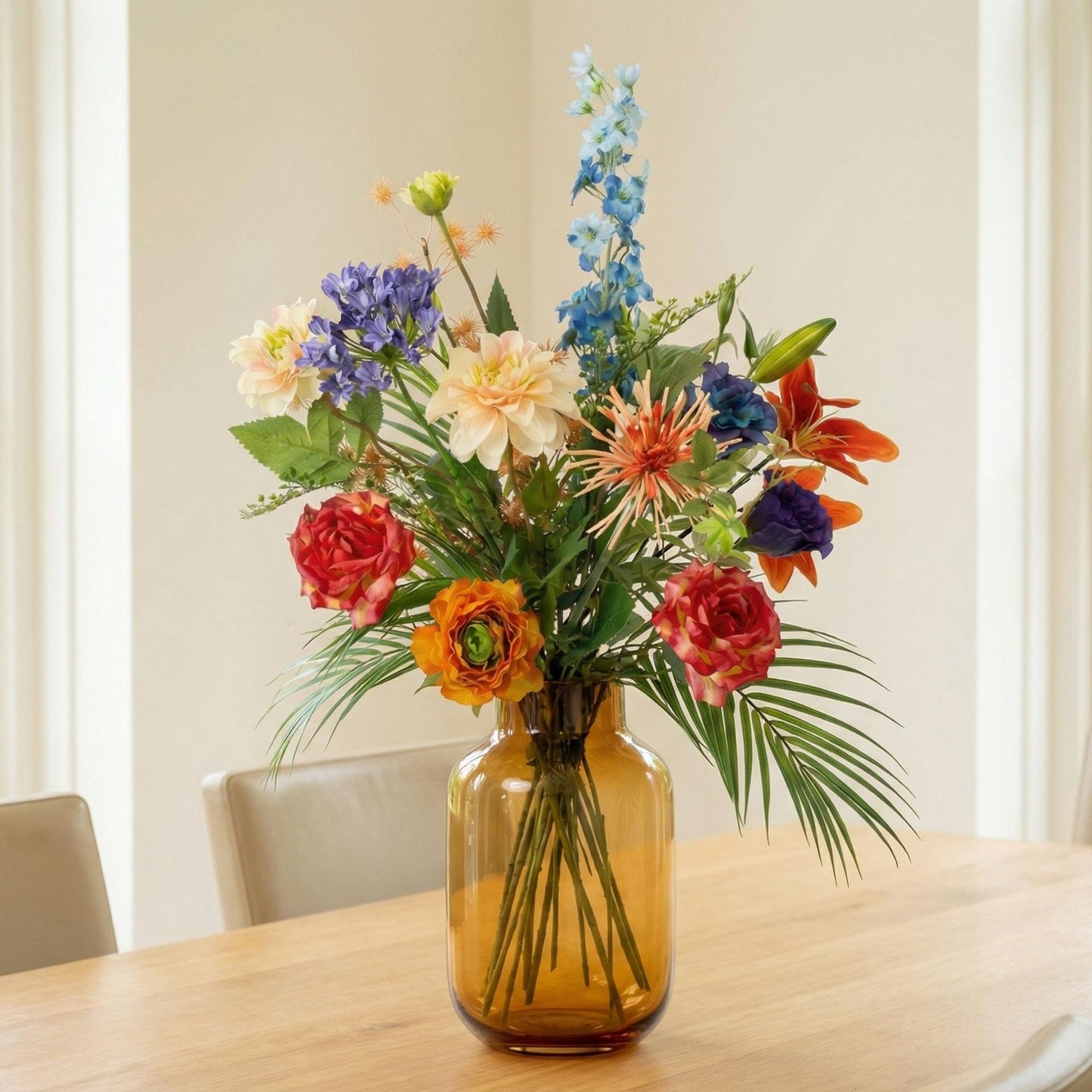Bouquet di fiori artificiali - Colorful Bloom Deluxe - Real Touch - 70 cm - 18 steli
