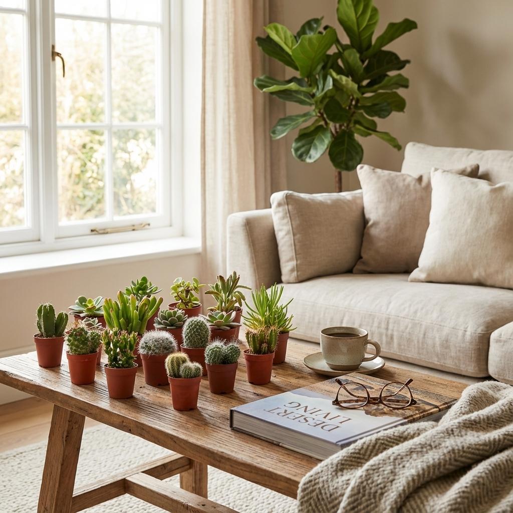 Mix of Real Cacti and Succulents - 12 Pieces - Ø 5.5 cm - Height: 5-10 cm