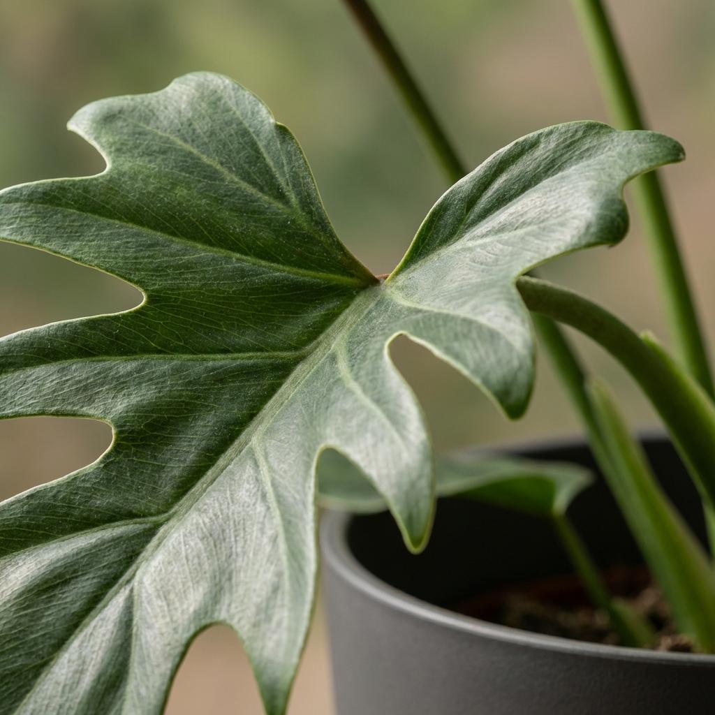 Green boutiQ - Indoor Plant - Philodendron - Philodendron Lacerum - Green - Low Maintenance - 1 Plant - with Potter Gray - Pot 19cm - Height 65cm