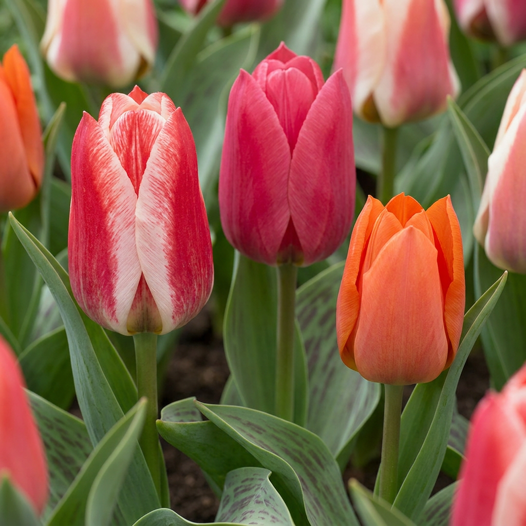 120x Tulipa Greigii mix - Mix di tulipani Greigii - Varietà - Fioritura primaverile - Calibro 11/12